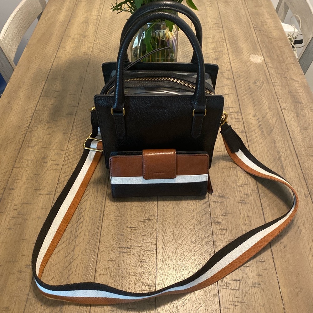 Fossil black hope crossbody and wallet